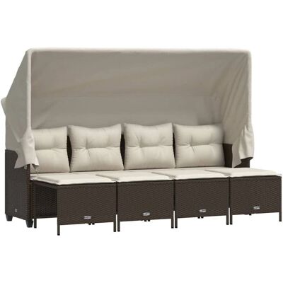 vidaXL Gartenmöbel-Set - Beige - Garten-Sofagarnitur mit Kissen vidaXL Gartenmöbel-Set - Beige - Garten-Sofagarnitur mit Kissen