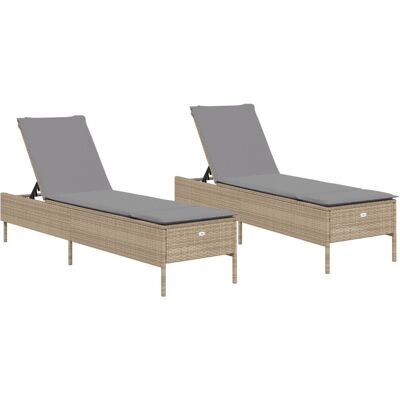 vidaXL Gartenstuhl - Verstellbar, Gepolstert, Polyrattan vidaXL Gartenstuhl - Verstellbar, Gepolstert, Polyrattan