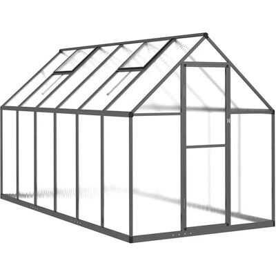 Serre vidaXL 334x169x195 cm avec cadre de base anthracite - Serre Serre vidaXL 334x169x195 cm avec cadre de base anthracite - Serre