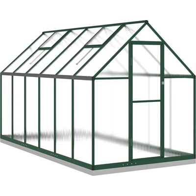 Serre vidaXL 334x169x202cm avec Base - Vert & Aluminium Serre vidaXL 334x169x202cm avec Base - Vert & Aluminium