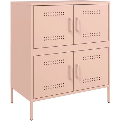 Buffet en acier rose 68x39x79 cm vidaXL - Rangement salon Buffet en acier rose 68x39x79 cm vidaXL - Rangement salon