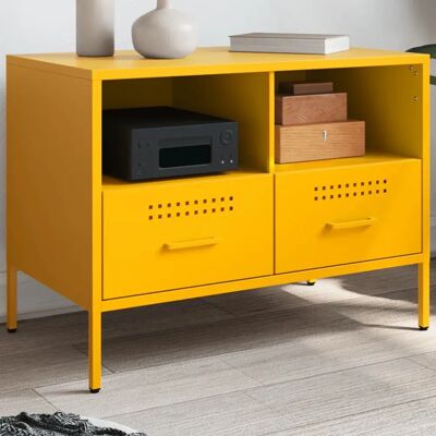 vidaXL 843048 Meuble TV Jaune Moutarde en Acier - Meuble TV - Publicité vidaXL 843048 Meuble TV Jaune Moutarde en Acier - Meuble TV - Publicité