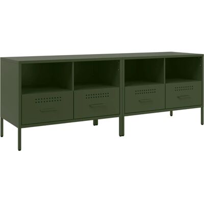 vidaXL 843051 Meuble TV - 2 pièces Vert Acier - Publicité vidaXL 843051 Meuble TV - 2 pièces Vert Acier - Publicité