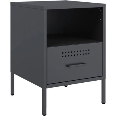 vidaXL 843058 Nachtkastje - Bedside Table - Staal - Antraciet vidaXL 843058 Nachtkastje - Bedside Table - Staal - Antraciet