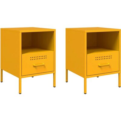 vidaXL 843061 Table de Nuit - Acier Industriel - 2 pcs - Publicité vidaXL 843061 Table de Nuit - Acier Industriel - 2 pcs - Publicité