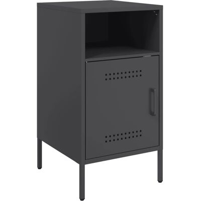 vidaXL Nachttisch Schwarz 36x39x68 cm Stahl - Nachttisch vidaXL Nachttisch Schwarz 36x39x68 cm Stahl - Nachttisch