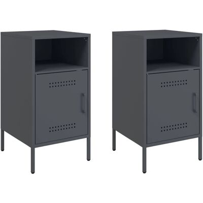 VidaXL 843071 Nachttisch - Industrieller Stahl Beistelltisch - 2 Stück VidaXL 843071 Nachttisch - Industrieller Stahl Beistelltisch - 2 Stück