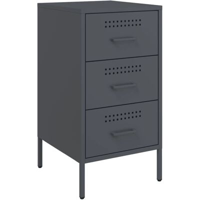 vidaXL Comodino Antracita Acero - Mesita de Noche - 36x39x68 cm - Estilo Industrial vidaXL Comodino Antracita Acero - Mesita de Noche - 36x39x68 cm - Estilo Industrial
