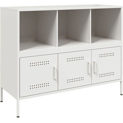 vidaXL 843095 Buffet en Acier Blanc - Sideboard - Blanc - 100,5x39x79 cm - Publicité vidaXL 843095 Buffet en Acier Blanc - Sideboard - Blanc - 100,5x39x79 cm - Publicité