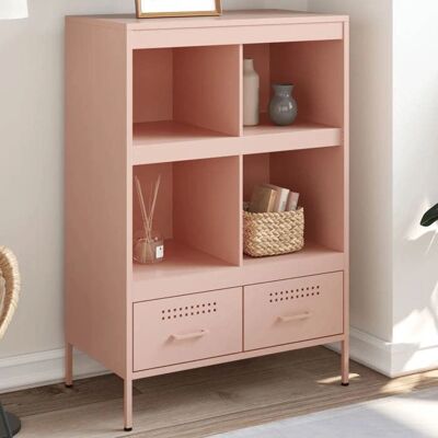 Buffet en acier rose vidaXL - 68x39x101.5 cm, Style industriel Buffet en acier rose vidaXL - 68x39x101.5 cm, Style industriel