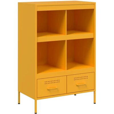 vidaXL Vaisselier jaune moutarde 68x39x101,5 cm en acier laminé à froid - Buffet Salon - Publicité vidaXL Vaisselier jaune moutarde 68x39x101,5 cm en acier laminé à froid - Buffet Salon - Publicité