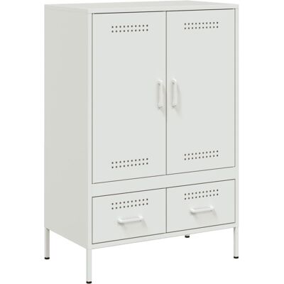 vidaXL Weißer Stahl Highboard - Sideboard Stauraum - Wohnzimmermöbel vidaXL Weißer Stahl Highboard - Sideboard Stauraum - Wohnzimmermöbel