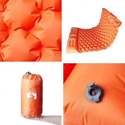 vidaXL Selbstaufblasbare Campingmatratze - 2 Personen Orange vidaXL Selbstaufblasbare Campingmatratze - 2 Personen Orange