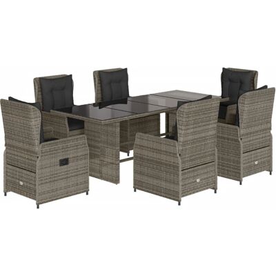 vidaXL Gartenmöbel-Set - Grau - 6 Sitze vidaXL Gartenmöbel-Set - Grau - 6 Sitze