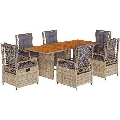 VidaXL Gartengestell - Strapazierfähige Beige Poly Rattan - 6 Sitze VidaXL Gartengestell - Strapazierfähige Beige Poly Rattan - 6 Sitze