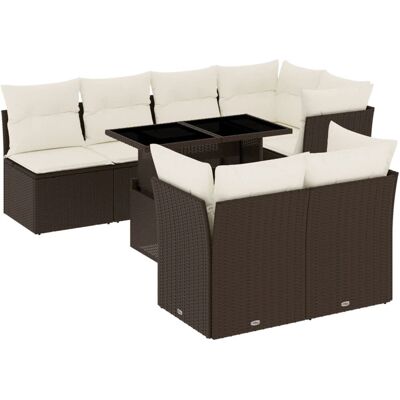VidaXL Gartenmöbel-Set - 8-teiliges braunes Rattan VidaXL Gartenmöbel-Set - 8-teiliges braunes Rattan