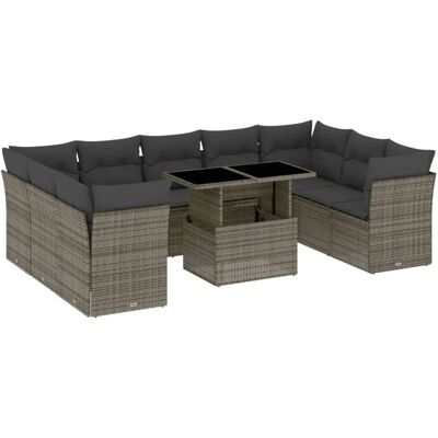 VidaXL Gartenset - Grau - 10-teiliges moduläres Sofa-Set VidaXL Gartenset - Grau - 10-teiliges moduläres Sofa-Set