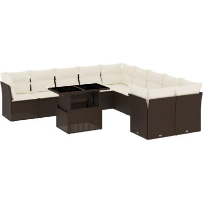 vidaXL Gartensofa-Set - Verstellbares PE-Rattan - Außenmöbel vidaXL Gartensofa-Set - Verstellbares PE-Rattan - Außenmöbel