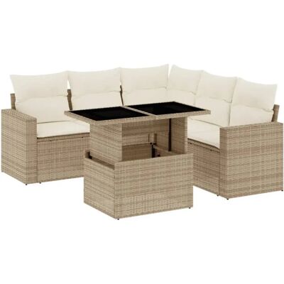 VidaXL Gartenset - Langlebiges PE-Rattan, verstellbarer Tisch VidaXL Gartenset - Langlebiges PE-Rattan, verstellbarer Tisch