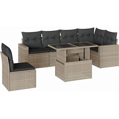 VidaXL Outdoor Möbelset - Langlebiges PE-Rattan, Verstellbarer Tisch, Kissen VidaXL Outdoor Möbelset - Langlebiges PE-Rattan, Verstellbarer Tisch, Kissen