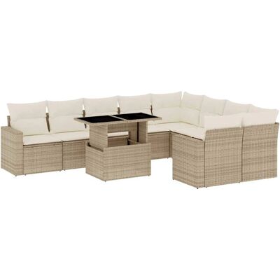 vidaXL Gartenmöbel-Set - Beige, Höhenverstellbarer Tisch, Modular, Wetterfest vidaXL Gartenmöbel-Set - Beige, Höhenverstellbarer Tisch, Modular, Wetterfest