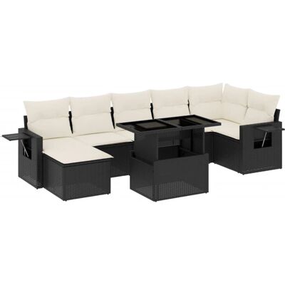 VidaXL Outdoor Möbelset - Schwarz und Creme - Garten-Sofagarnitur 8-tlg. VidaXL Outdoor Möbelset - Schwarz und Creme - Garten-Sofagarnitur 8-tlg.