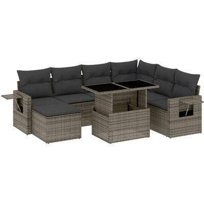 VidaXL Gartenset - Grau - Langlebiges Synthetisches Rattan VidaXL Gartenset - Grau - Langlebiges Synthetisches Rattan