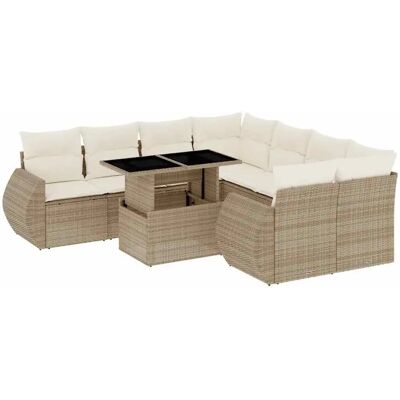 VidaXL Gartenmöbel-Set - 9-teilige Sofa-Gruppe Beige & Creme VidaXL Gartenmöbel-Set - 9-teilige Sofa-Gruppe Beige & Creme