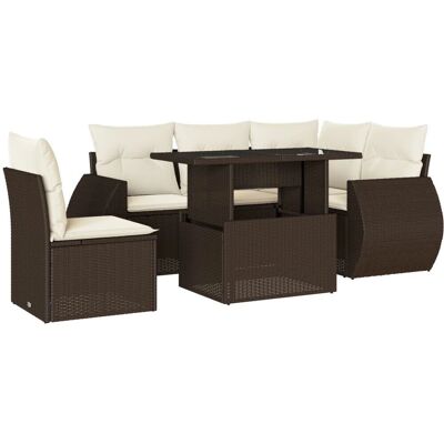 VidaXL Gartenset - Braun, 6-teilig, Modular, Gartenmöbel VidaXL Gartenset - Braun, 6-teilig, Modular, Gartenmöbel