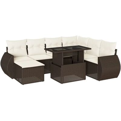VidaXL Gartenset - Langlebiges PE-Rattan, Verstellbarer Tisch, Kissen VidaXL Gartenset - Langlebiges PE-Rattan, Verstellbarer Tisch, Kissen