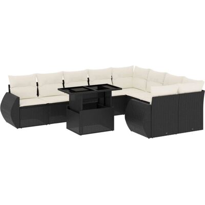 vidaXL Outdoor Möbel-Set - Schwarz - Garten-Sofa mit Kissen vidaXL Outdoor Möbel-Set - Schwarz - Garten-Sofa mit Kissen