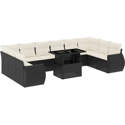 VidaXL Gartengarnitur - Schwarz - 11-teiliges modulares Set VidaXL Gartengarnitur - Schwarz - 11-teiliges modulares Set