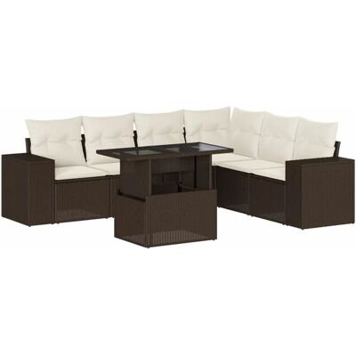 VidaXL 3269193 Outdoormöbel-Set - Verstellbarer Tisch, Polsterkissen, Modular VidaXL 3269193 Outdoormöbel-Set - Verstellbarer Tisch, Polsterkissen, Modular