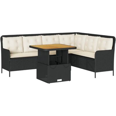 vidaXL Outdoor Möbelset - Langlebiges Poly Rattan, 6 Plätze vidaXL Outdoor Möbelset - Langlebiges Poly Rattan, 6 Plätze