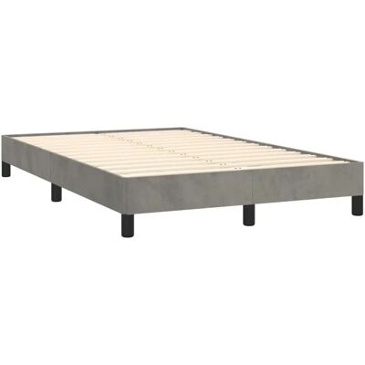 vidaXL Bed Frame - 120x190 cm - Light Grey - Velvet - Bed Base vidaXL Bed Frame - 120x190 cm - Light Grey - Velvet - Bed Base
