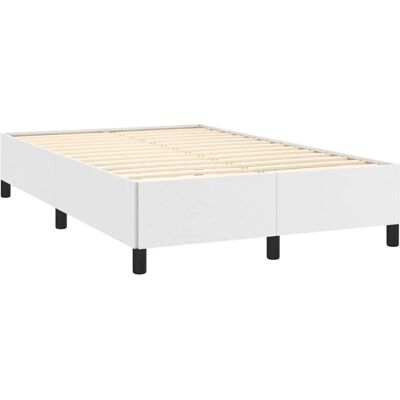 Vidaxl Bettgestell Weiß Kunstleder 120x190cm - Bettgestell Vidaxl Bettgestell Weiß Kunstleder 120x190cm - Bettgestell
