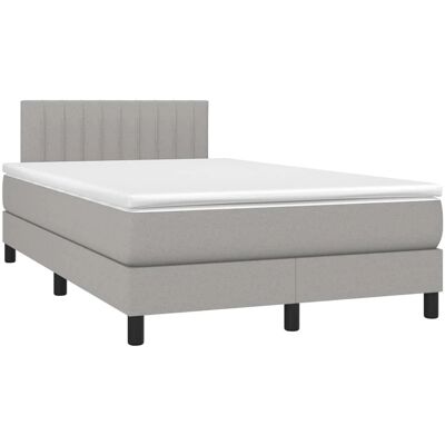 vidaXL Boxspringbett Vertik Hellgrau - Bett vidaXL Boxspringbett Vertik Hellgrau - Bett