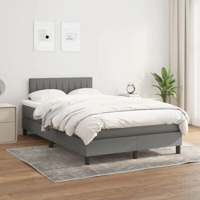 vidaXL Boxspring seng med madras - Mørkegrå, 120x190 cm, Vert vidaXL Boxspring seng med madras - Mørkegrå, 120x190 cm, Vert