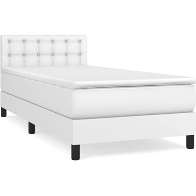 vidaXL Knöpf Boxspringbett - Weiß - Bett vidaXL Knöpf Boxspringbett - Weiß - Bett