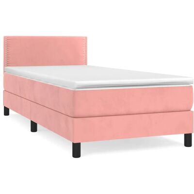 VidaXL 3269836 Bett - Taschenfederbett, Verstellbares Kopfteil, Samt, Rosa VidaXL 3269836 Bett - Taschenfederbett, Verstellbares Kopfteil, Samt, Rosa