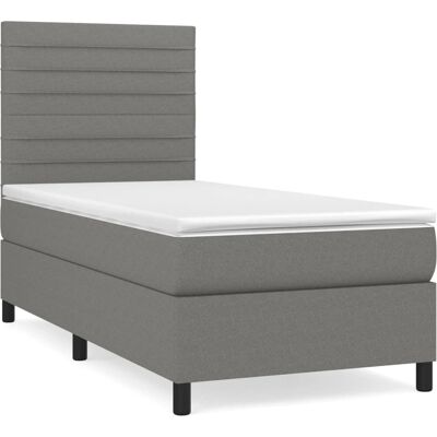 vidaXL Hori Bett - Dunkelgrau, 120x190cm, Höhenverstellbares Kopfteil - Bett vidaXL Hori Bett - Dunkelgrau, 120x190cm, Höhenverstellbares Kopfteil - Bett