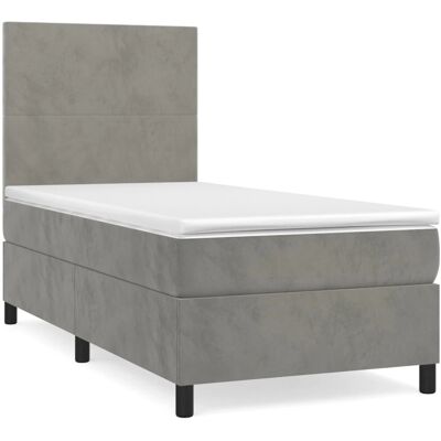 VidaXL Bett mit Velours Grau 120x190 - Bett VidaXL Bett mit Velours Grau 120x190 - Bett