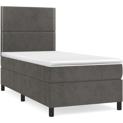 vidaXL Boxspringbett - Mit Matratze - Dunkelgrau - Bett vidaXL Boxspringbett - Mit Matratze - Dunkelgrau - Bett