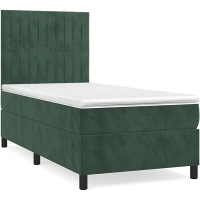vidaXL Boxspringbett mit Samt Dunkelgrün 120x190 cm - Bett vidaXL Boxspringbett mit Samt Dunkelgrün 120x190 cm - Bett
