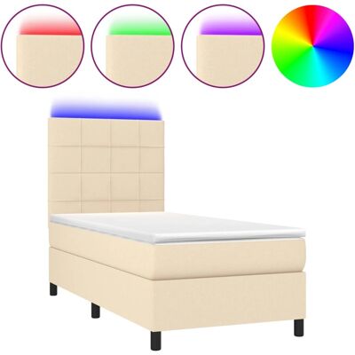 VidaXL Bett mit LED - 120x190cm Creme VidaXL Bett mit LED - 120x190cm Creme