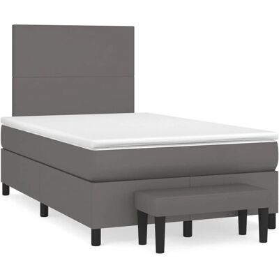 VidaXL Bett - Grau - Verstellbares Kopfteil - Taschenfederkernmatratze - Bettart VidaXL Bett - Grau - Verstellbares Kopfteil - Taschenfederkernmatratze - Bettart