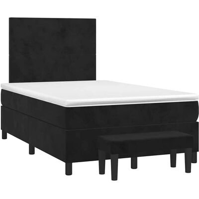 VidaXL Schwarzes Samtbettgestell mit verstellbarem Kopfteil - Bett VidaXL Schwarzes Samtbettgestell mit verstellbarem Kopfteil - Bett