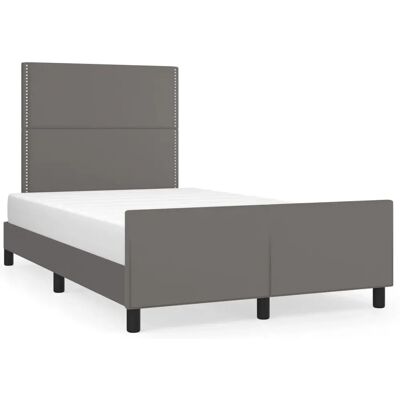 vidaXL Bettgestell - Verstellbar Grau Kunstleder 120x190cm vidaXL Bettgestell - Verstellbar Grau Kunstleder 120x190cm