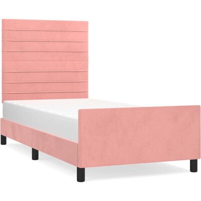 vidaXL Bettgestell - Verstellbar Rosa Samt 120x190cm - Bettgestell vidaXL Bettgestell - Verstellbar Rosa Samt 120x190cm - Bettgestell