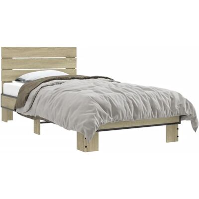 vidaXL Bettgestell Sonoma Eiche - 90x190cm - Langlebig & Stabil vidaXL Bettgestell Sonoma Eiche - 90x190cm - Langlebig & Stabil